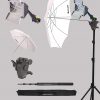 Studio Home 33 Umbrella Stand Setup with Sungun Adapter B-Bracket and Stand 4 Pc Set with Continuous/Video Light with 1000 Watt Halogen Tube