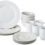 AmazonBasics 16-Piece Dinnerware Set, Round - White