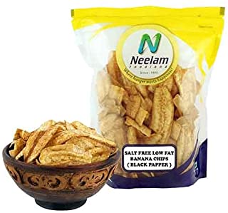 Neelam Foodland Salt Free Low Fat Banana Chips (Black Pepper), 400G