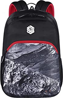 Superbak Montana 39 Ltrs School Laptop Backpack (Black-Red), One Size (LBPMNTNA0109)