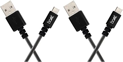 boAt Micro USB 500 Tangle-free, Sturdy Micro USB Cable with 3A Fast Charging & 480mbps Data Transmission, 10000+ Bends Lif...